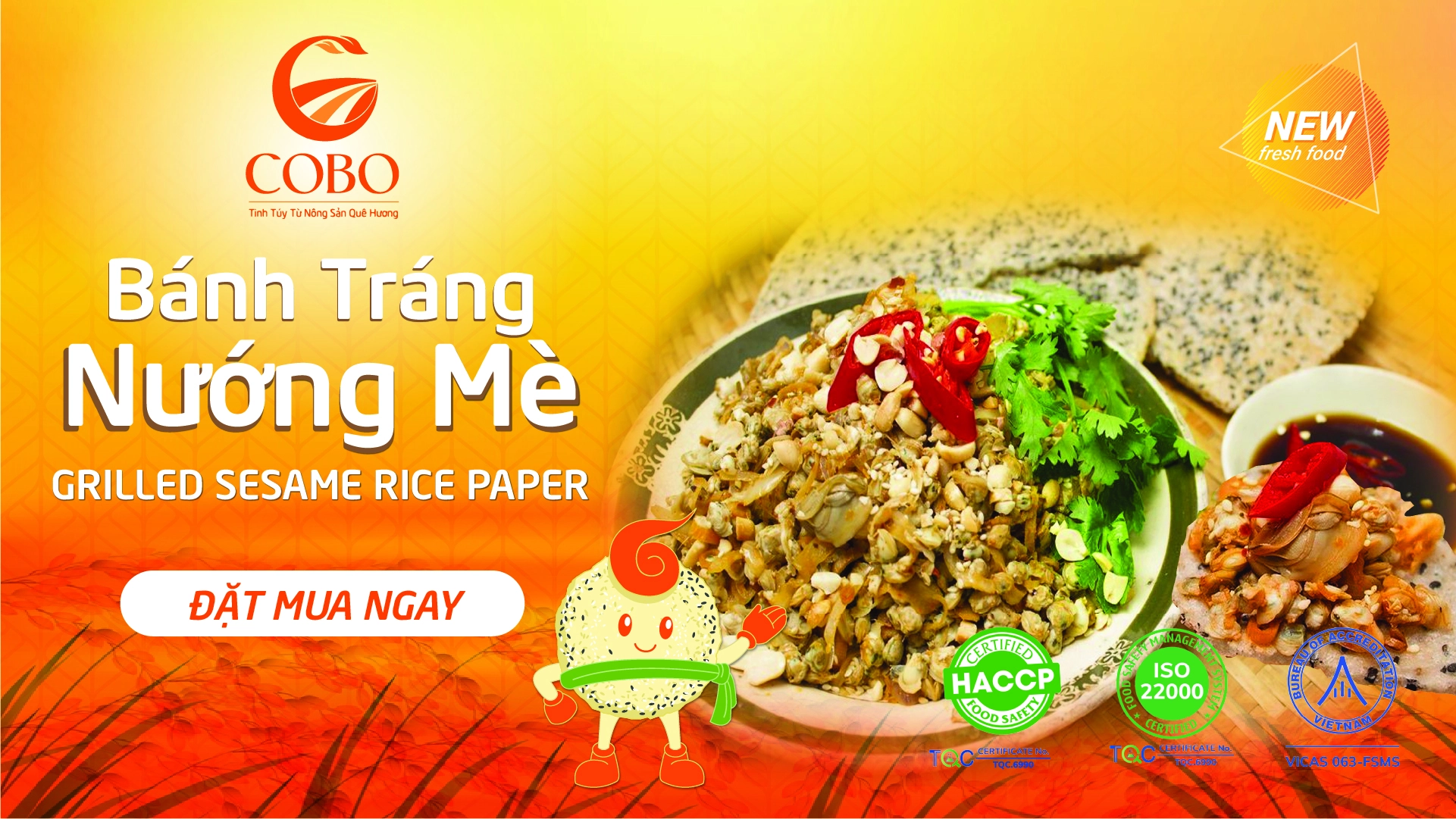 Bánh tráng nướng mè Bình Định